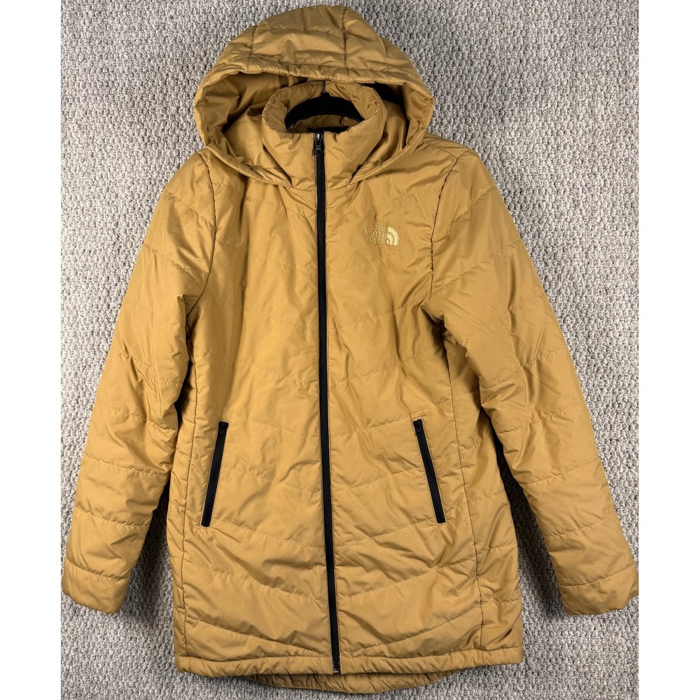 The North Face Tamburello Parka Jacket Womens Yellow Puffer Hooded Insulated